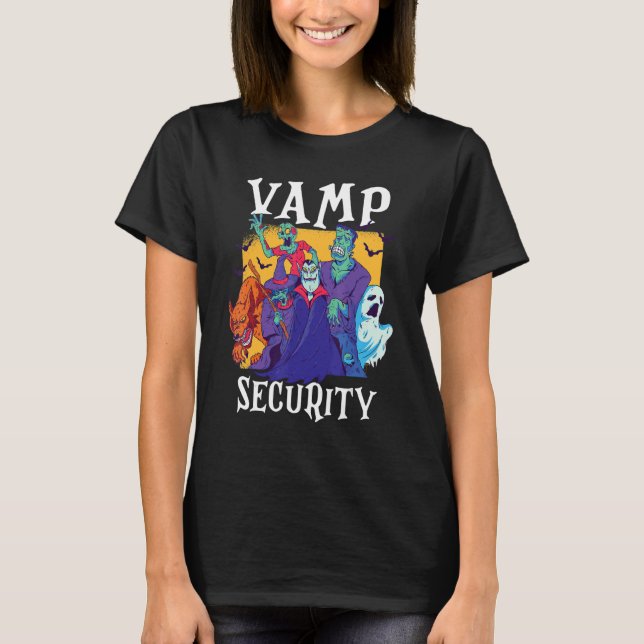 Vamp Security  Easy Halloween Costume T Shirt (Framsida)