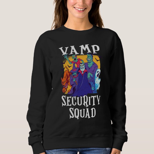 Vamp Security Squad   Easy Halloween Costume T Shirt (Framsida)