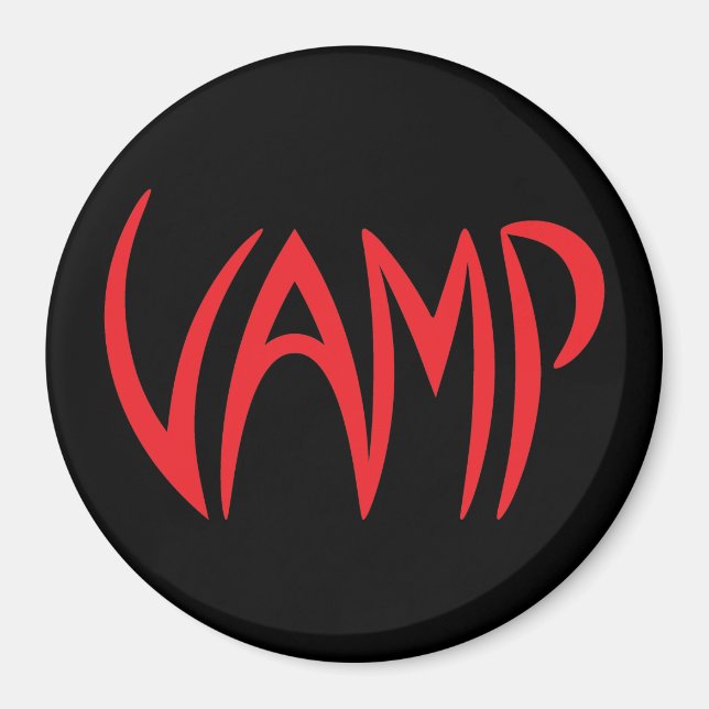 Vampig text (svart/röd) version magnet (Framsidan)