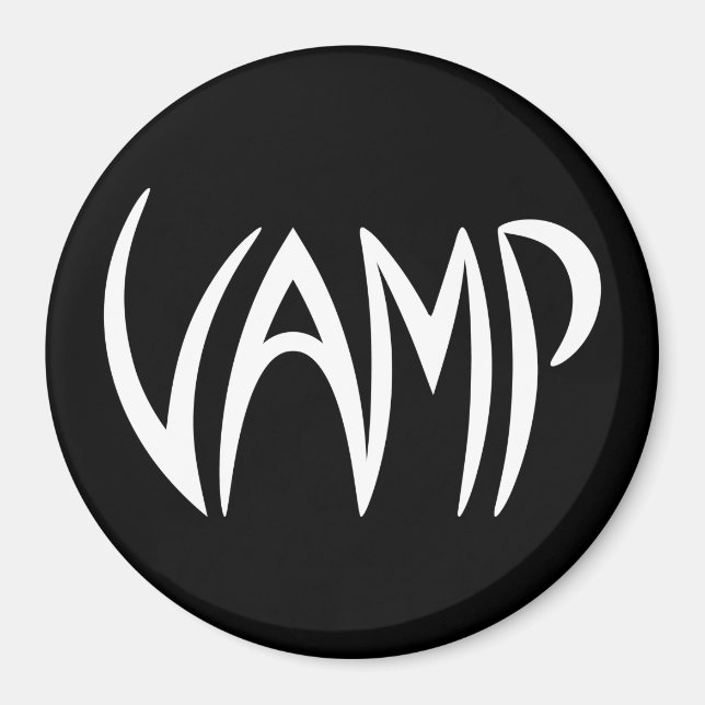 Vampig text (svartvitt) version magnet (Framsidan)