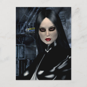 Vampigt vykort för Gothic Girls Cyber