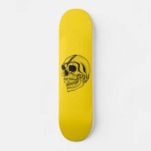Vampir - Schädel Bleistift Zeichnung Mini Skateboard Bräda 18,7 Cm