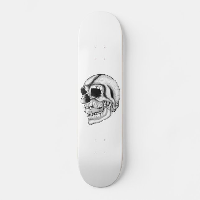 Vampir Schädel svartvit design Skateboard Bräda 21,5 Cm (Framsida)