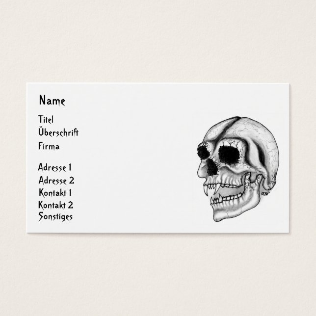 Vampir Skull Visitkort (Framsidan)