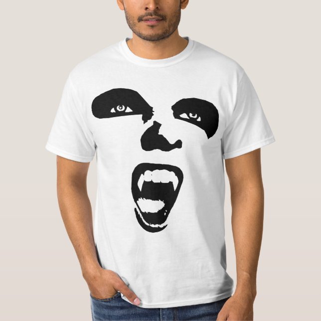 Vampire Ansikte Horror Gothic Originic Art T Shirt (Framsida)