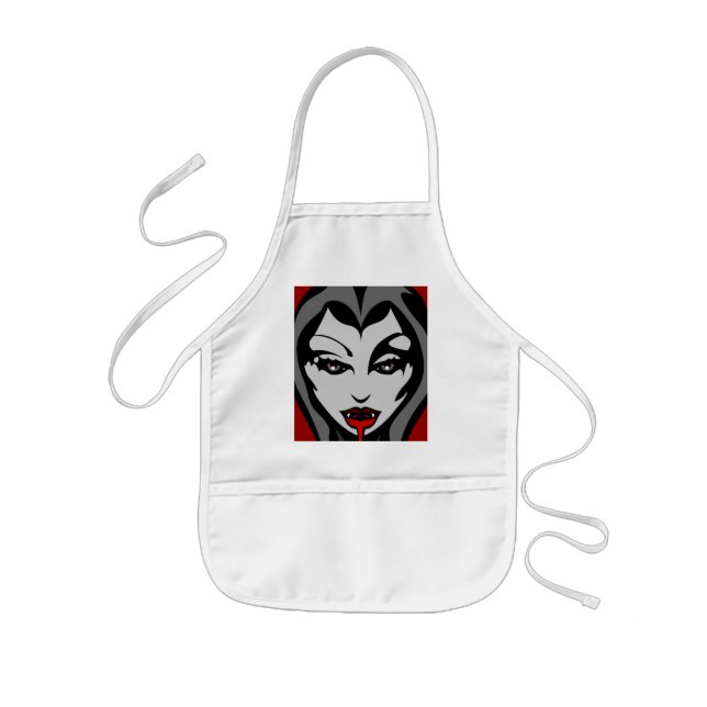 Vampire Aprons Halloween Vampire Girl BBQ Apron Barnförkläde (Framsidan)