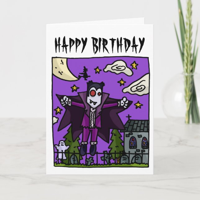 Vampire Barns födelsedag Card Kort (Framsida)