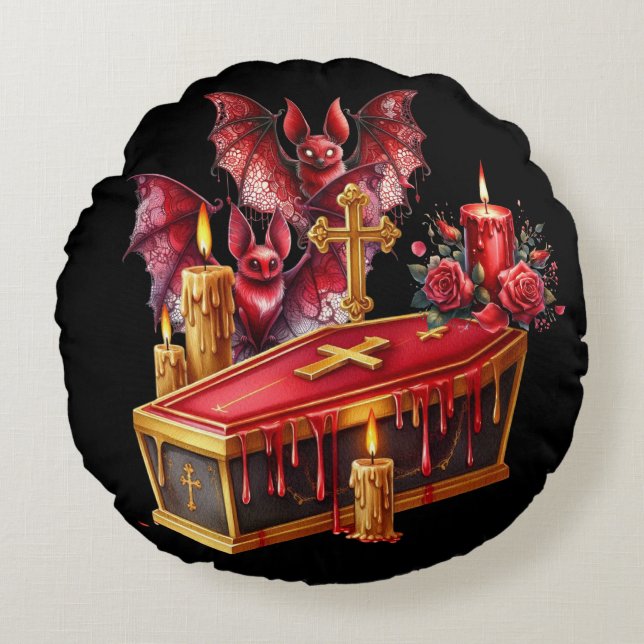 Vampire Bats Rund Kudde (Framsidan)