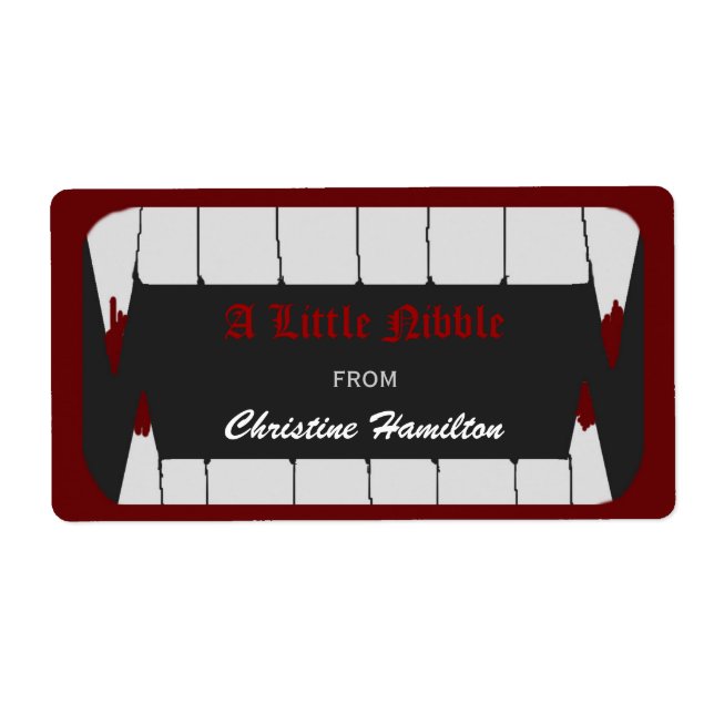Vampire Bita Halloween-etiketter Fraktsedel (Framsidan)