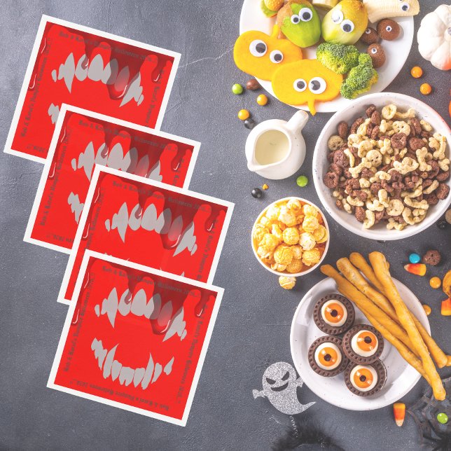 Vampire Bita Halloween fest Pappersservett (Vampire Bite Halloween Party Napkins)