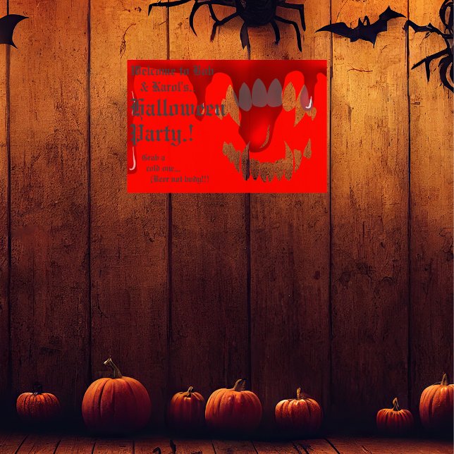 Vampire Bita Halloween fest Poster (Vampire Bite Halloween Party Wall Poster)