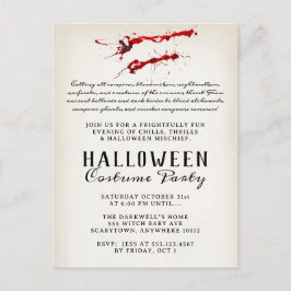 Vampire Blod Halloweenfest Helg Vykort