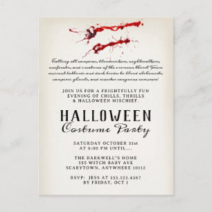 Vampire Blod Halloweenfest Helg Vykort