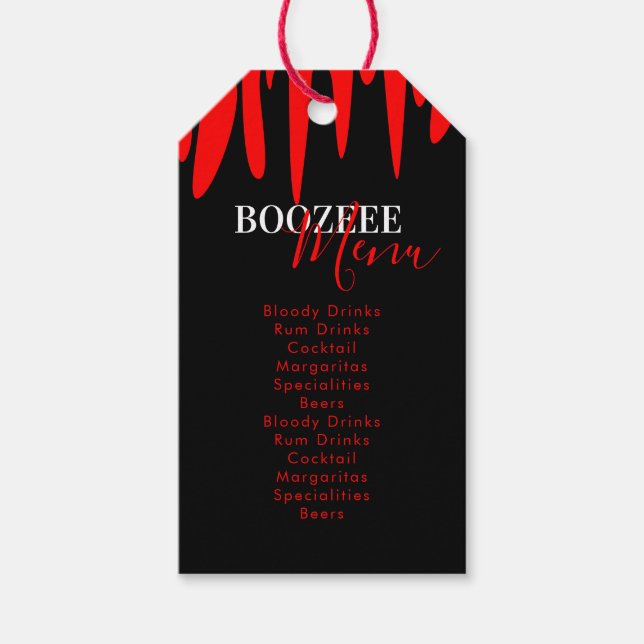 Vampire Blood Halloween fest Drink Menu Presentetikett (Framsidan)