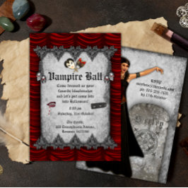Vampire Boll Halloween fest Inbjudningar
