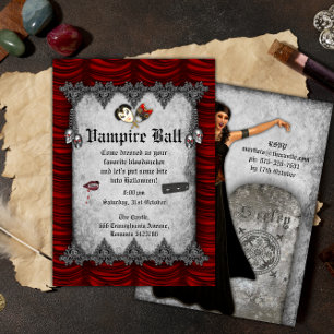 Vampire Boll Halloween fest Inbjudningar
