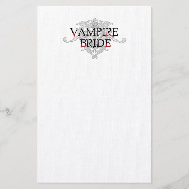Vampire Bride Stationery Brevpapper (Framsida)