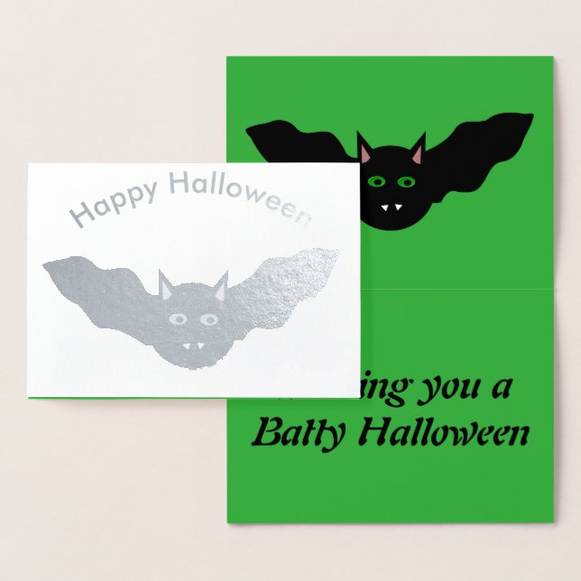 Vampire Cat Faced Fladdermus Halloween Foil Card Folierat Kort (Display)