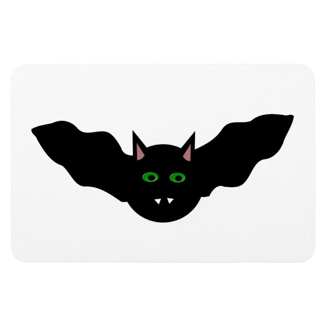 Vampire Cat Faced Fladdermus Halloween Magnet (Horisontell)