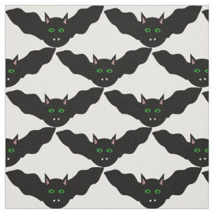 Vampire Cat Faced Fladdermus Halloween mönstrad Fa Tyg