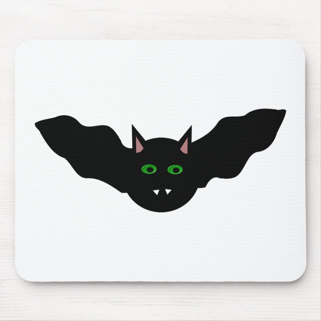 Vampire Cat Faced Fladdermus Halloween Mousepad Musmatta (Framsidan)