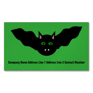 Vampire Cat Faced Fladdermus Halloween Personlig Visitkortmagnet