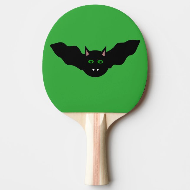 Vampire Cat Faced Fladdermus Halloween Ping Pong P Pingisracket (Framsidan)
