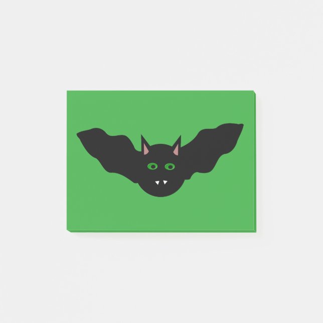 Vampire Cat Faced Fladdermus Halloween Post notera Post-it Block (Framsida)