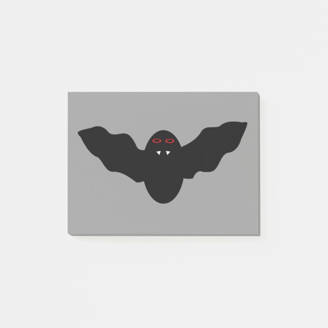 Vampire Cat Faced Fladdermus Halloween Post notera Post-it Block (Framsida)