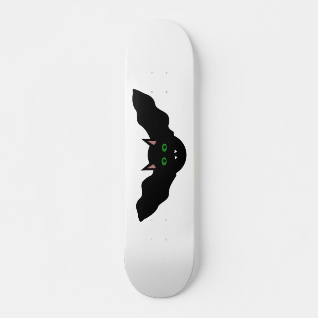 Vampire Cat Faced Fladdermus Halloween Skateboard Bräda 19,5 Cm (Framsida)