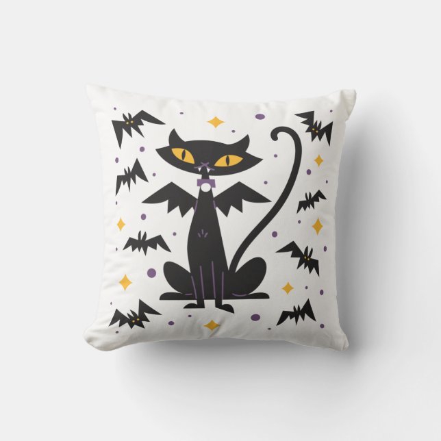 Vampire Cat Halloween Kudde (Framsida)