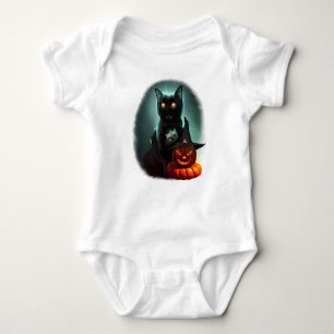 Vampire Cat och Wizard Pumpkin Halloween Surreal T Shirt