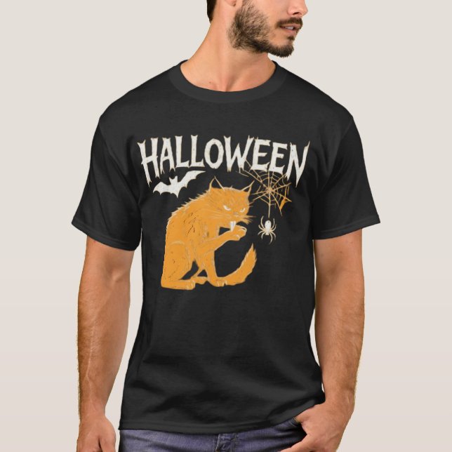 Vampire Cat's Halloween Classic T-Shirt (Framsida)