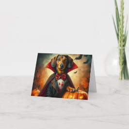 Vampire Dachshund Halloween Kort