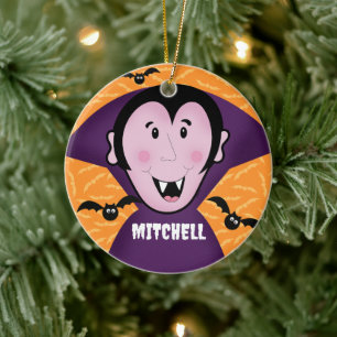 Vampire Dracula Fladdermus Kids Cute Happy hallowe Julgransprydnad Keramik