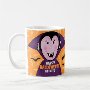 Vampire Dracula Fladdermus Kids Cute Happy hallowe Kaffemugg