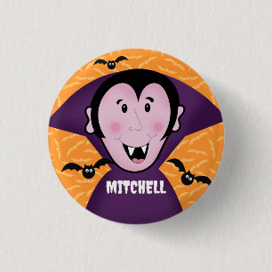 Vampire Dracula Fladdermus Kids Cute Happy hallowe Knapp