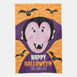 Vampire Dracula Fladdermus Kids Cute Happy hallowe Kökshandduk