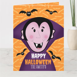 Vampire Dracula Fladdermus Kids Cute Happy hallowe Kort