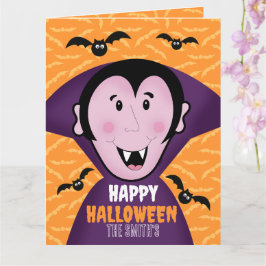 Vampire Dracula Fladdermus Kids Cute Happy hallowe Kort