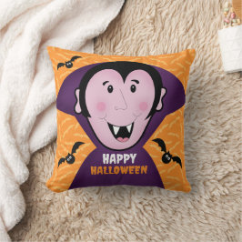Vampire Dracula Fladdermus Kids Cute Happy hallowe Kudde