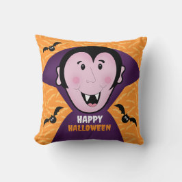 Vampire Dracula Fladdermus Kids Cute Happy hallowe Kudde