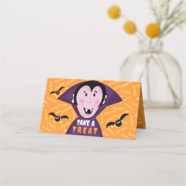 Vampire Dracula Fladdermus Kids Cute Happy hallowe Placeringskort