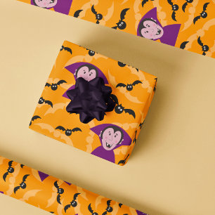 Vampire Dracula Halloween Kids Cute Fladdermus Presentpapper