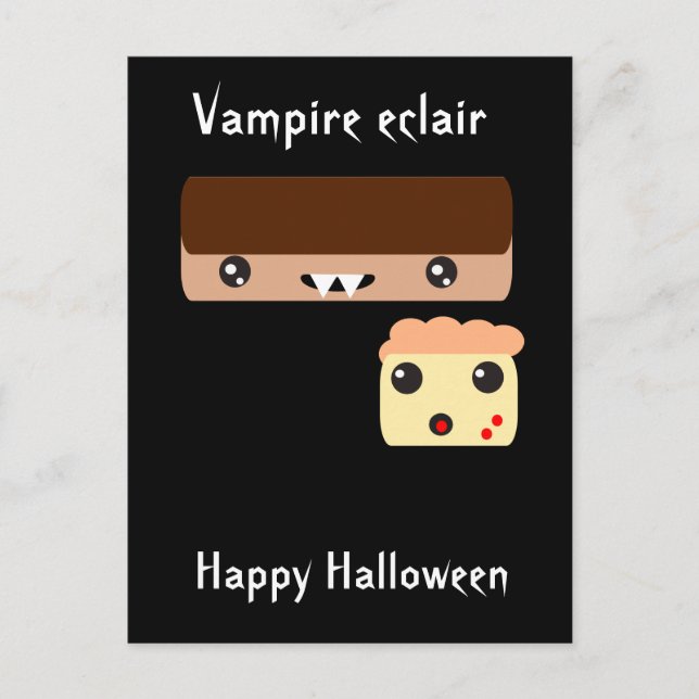 Vampire eclair "Happy halloween" Vykort (Framsida)