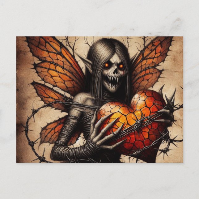 Vampire Elf Horror Vykort (Framsida)