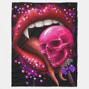 VAMPIRE FANFS och SKULL Fleecefilt