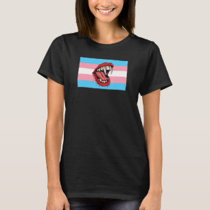 Vampire Fangs Teeth Transgender Pride Flagga Hallo T Shirt