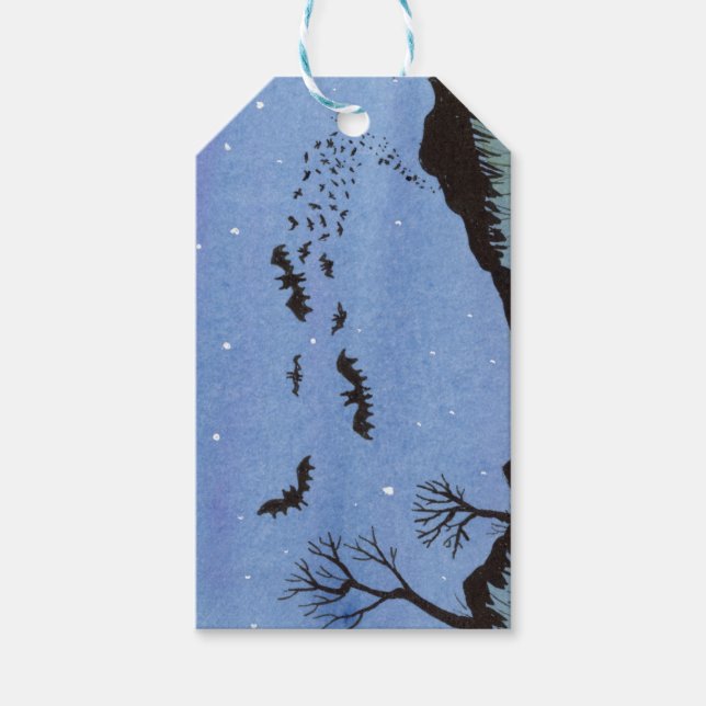 Vampire Fladdermöss Halloween Presentetikett (Framsidan)