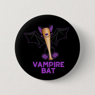 Vampire Fladdermus Funny Baseball Pun Mörk BG Knapp